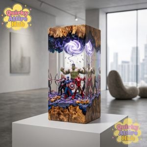 Marvel Avengers Epoxy Resin Lamp Hulk Captain America Iron Man Thor Hawkeye Night Light 2