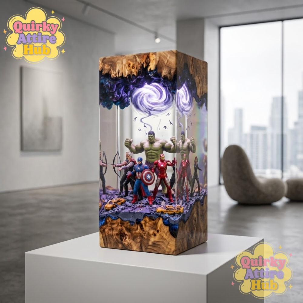 Marvel Avengers Epoxy Resin Lamp Hulk Captain America Iron Man Thor Hawkeye Night Light (2) Marvel Avengers Epoxy Resin Lamp Hulk Captain America Iron Man Thor Hawkeye Night Light — image 2