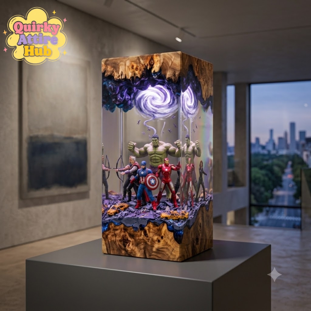 Marvel Avengers Epoxy Resin Lamp Hulk Captain America Iron Man Thor Hawkeye Night Light (3) Marvel Avengers Epoxy Resin Lamp Hulk Captain America Iron Man Thor Hawkeye Night Light — image 3