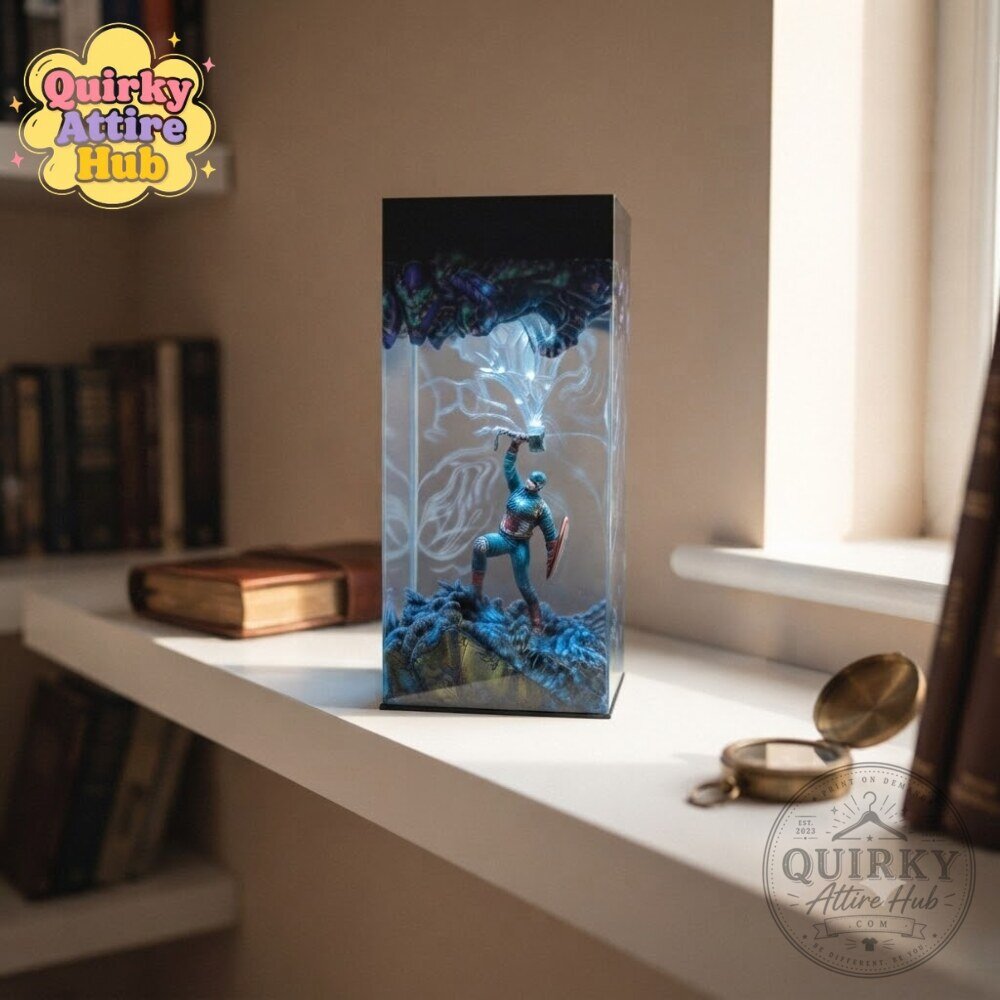 Captain America Mjolnir Resin Lamp Avengers Endgame Marvel Epoxy Night Light 12 Captain America Mjolnir Resin Lamp Avengers Endgame Marvel Epoxy Night Light