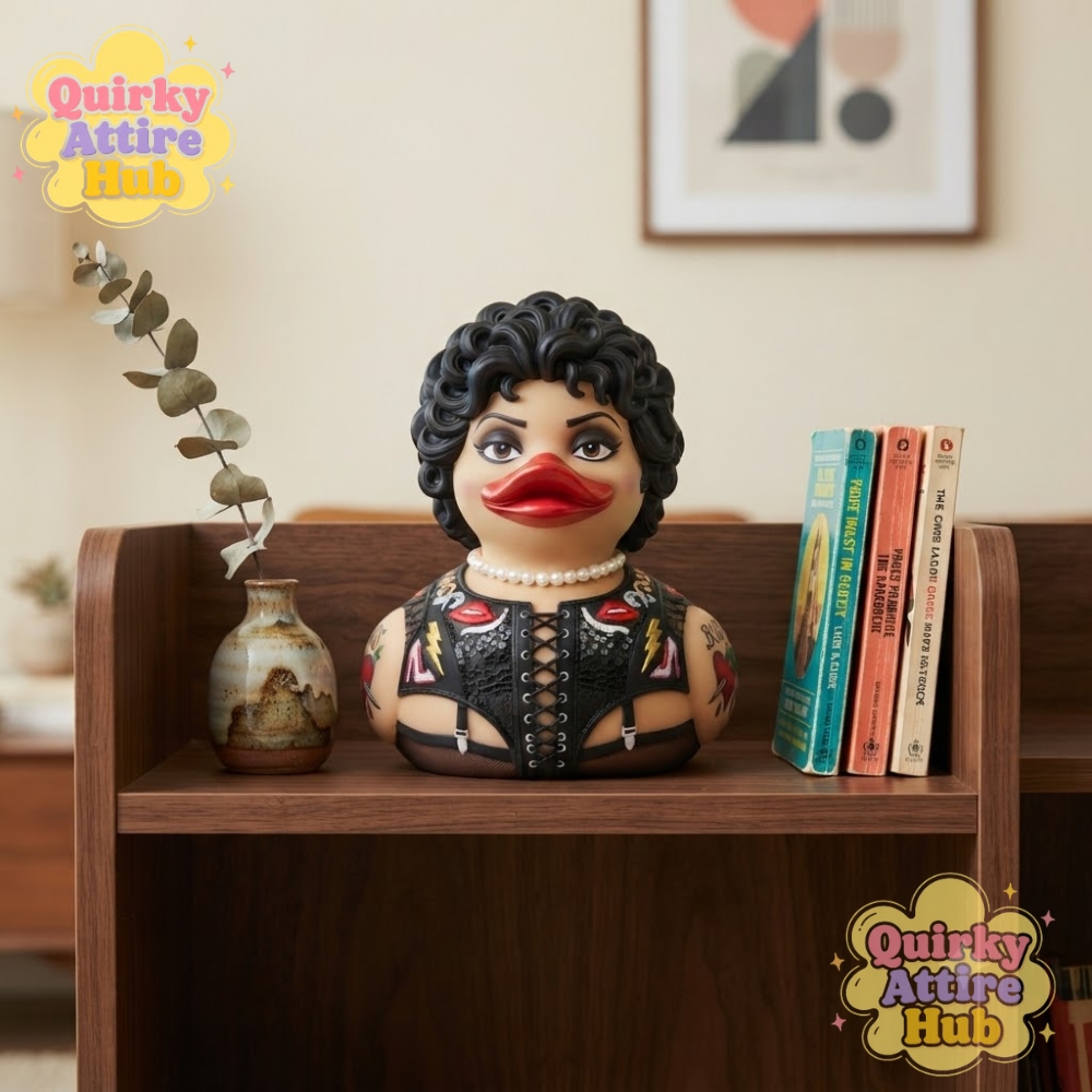 Rocky Horror Frank-N-Furter Duck Tim Curry Dr. Frank-N-Furter Memorial 1946–2026 (5) Rocky Horror Frank-N-Furter Duck – Tim Curry Memorial 1946–2026