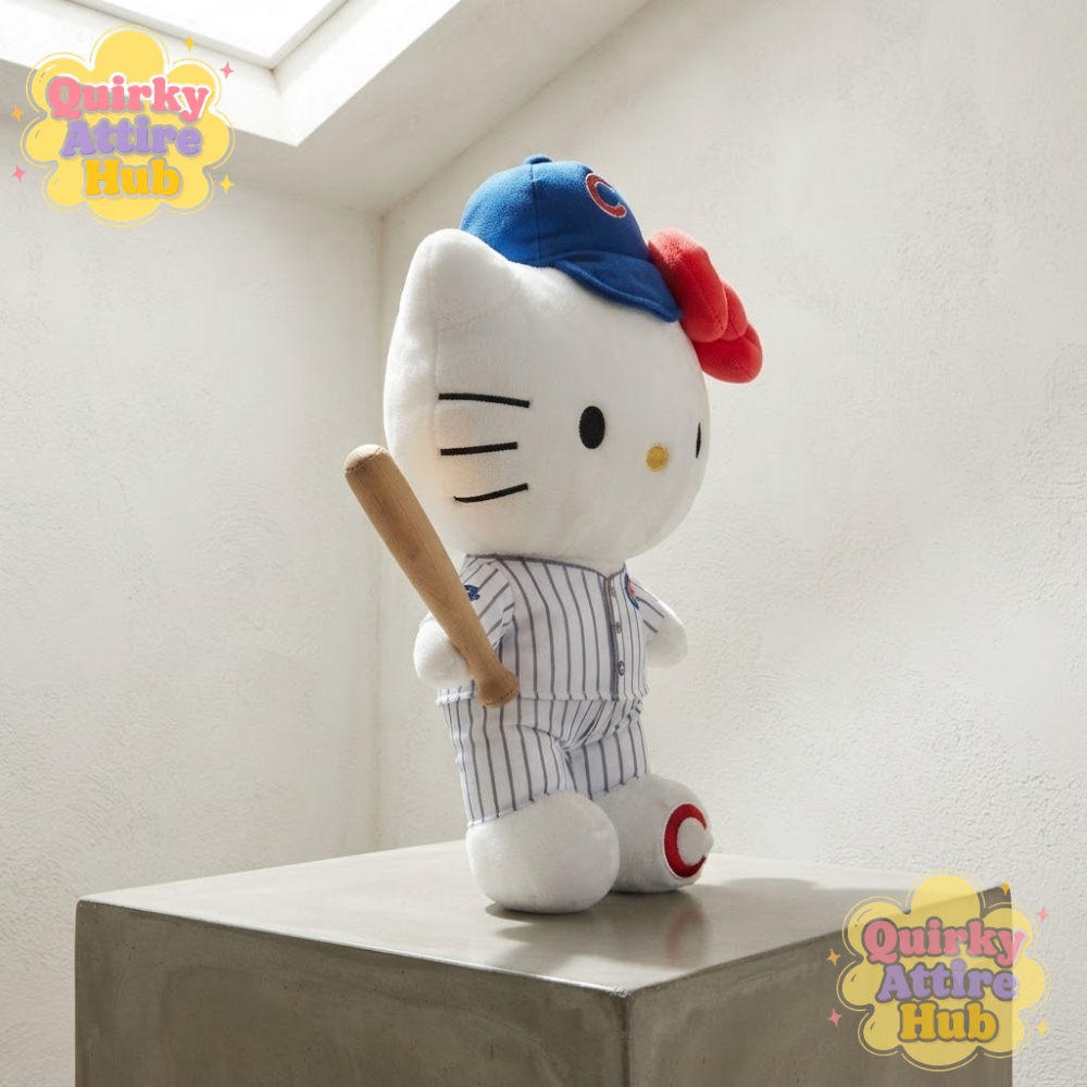 Chicago Cubs Hello Kitty 10 Jersey Plush Baseball Uniform Cat Toy (4) Chicago Cubs Hello Kitty Plush Cat Toy – Baseball Jersey Uniform — image 2