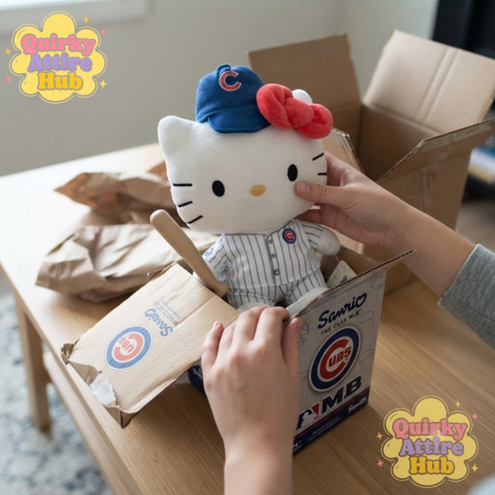 Chicago Cubs Hello Kitty 10 Jersey Plush Baseball Uniform Cat Toy (8) Chicago Cubs Hello Kitty Plush Cat Toy – Baseball Jersey Uniform — image 4