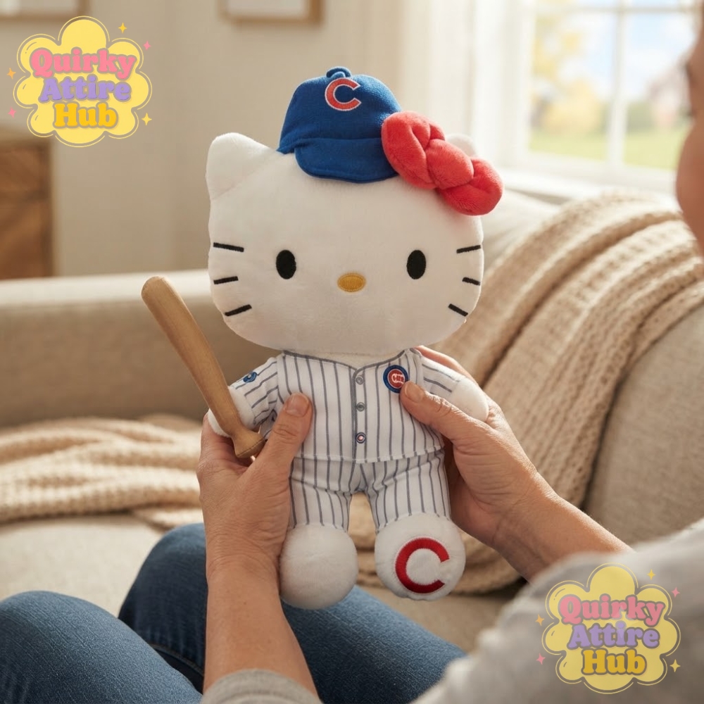 Chicago Cubs Hello Kitty 10 Jersey Plush Baseball Uniform Cat Toy (11) Chicago Cubs Hello Kitty Plush Cat Toy – Baseball Jersey Uniform — image 7