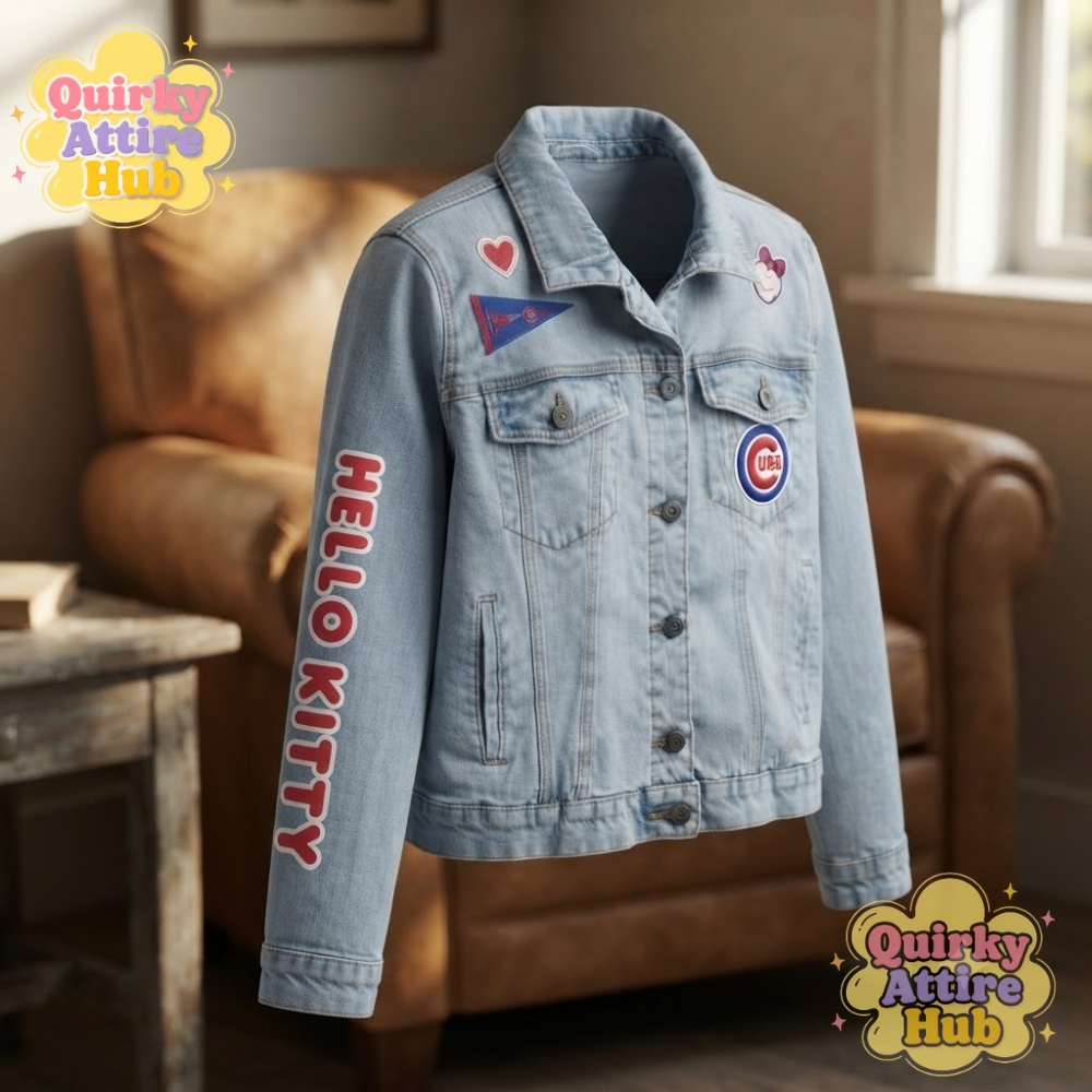 Chicago Cubs x Hello Kitty 2026 Denim Jacket Blue Baseball Jacket (2) Chicago Cubs Hello Kitty 2026 Blue Denim Baseball Jacket – image 6 of 13