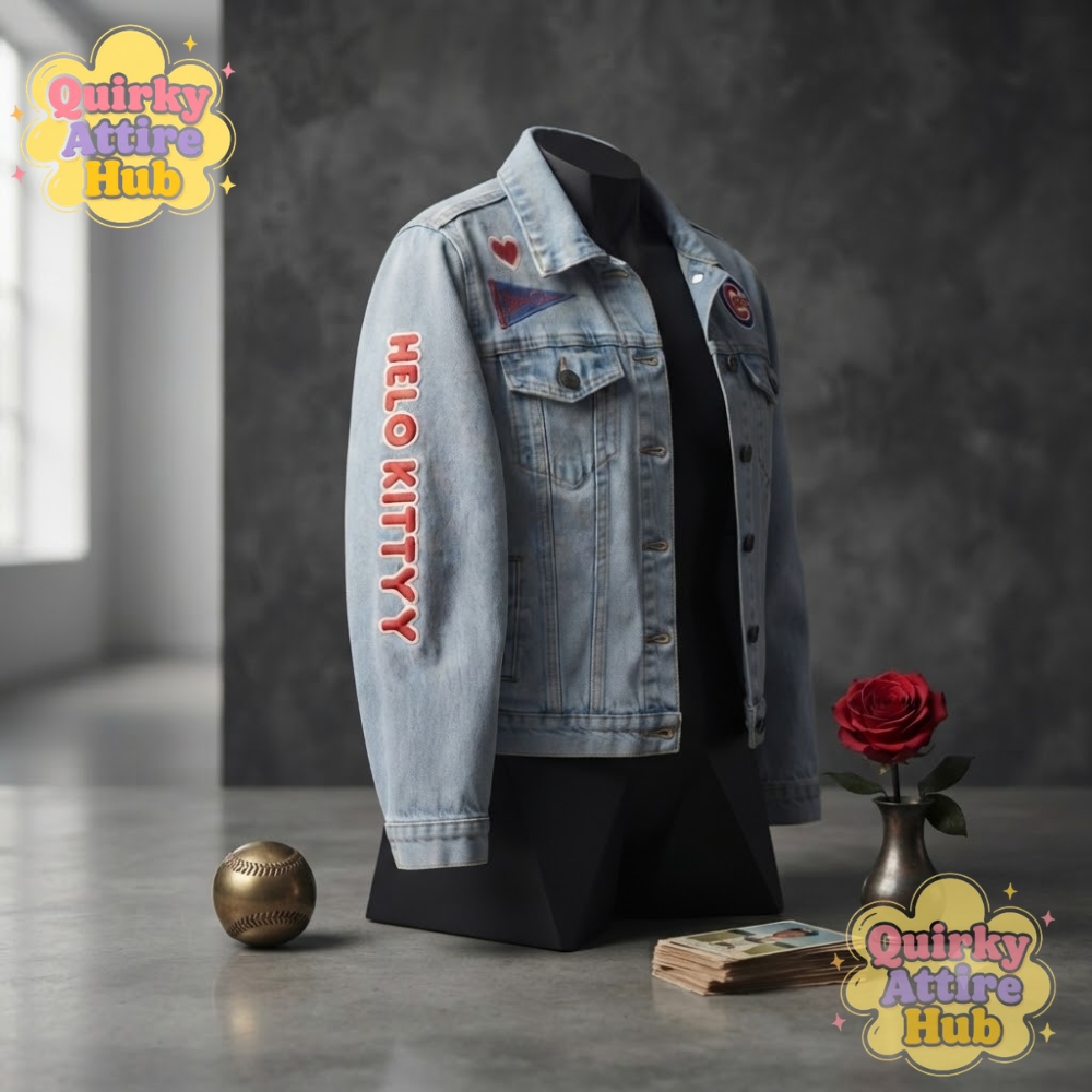 Chicago Cubs x Hello Kitty 2026 Denim Jacket Blue Baseball Jacket (6) Chicago Cubs Hello Kitty 2026 Blue Denim Baseball Jacket — image 3