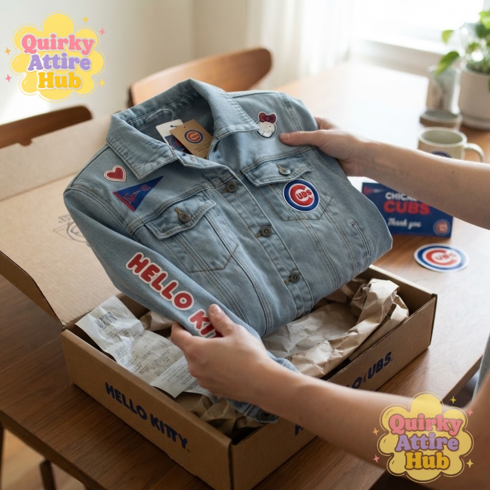 Chicago Cubs x Hello Kitty 2026 Denim Jacket Blue Baseball Jacket (8) Chicago Cubs Hello Kitty 2026 Blue Denim Baseball Jacket — image 5