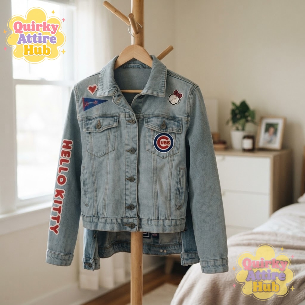 Chicago Cubs x Hello Kitty 2026 Denim Jacket Blue Baseball Jacket (10) Chicago Cubs Hello Kitty 2026 Blue Denim Baseball Jacket — image 6