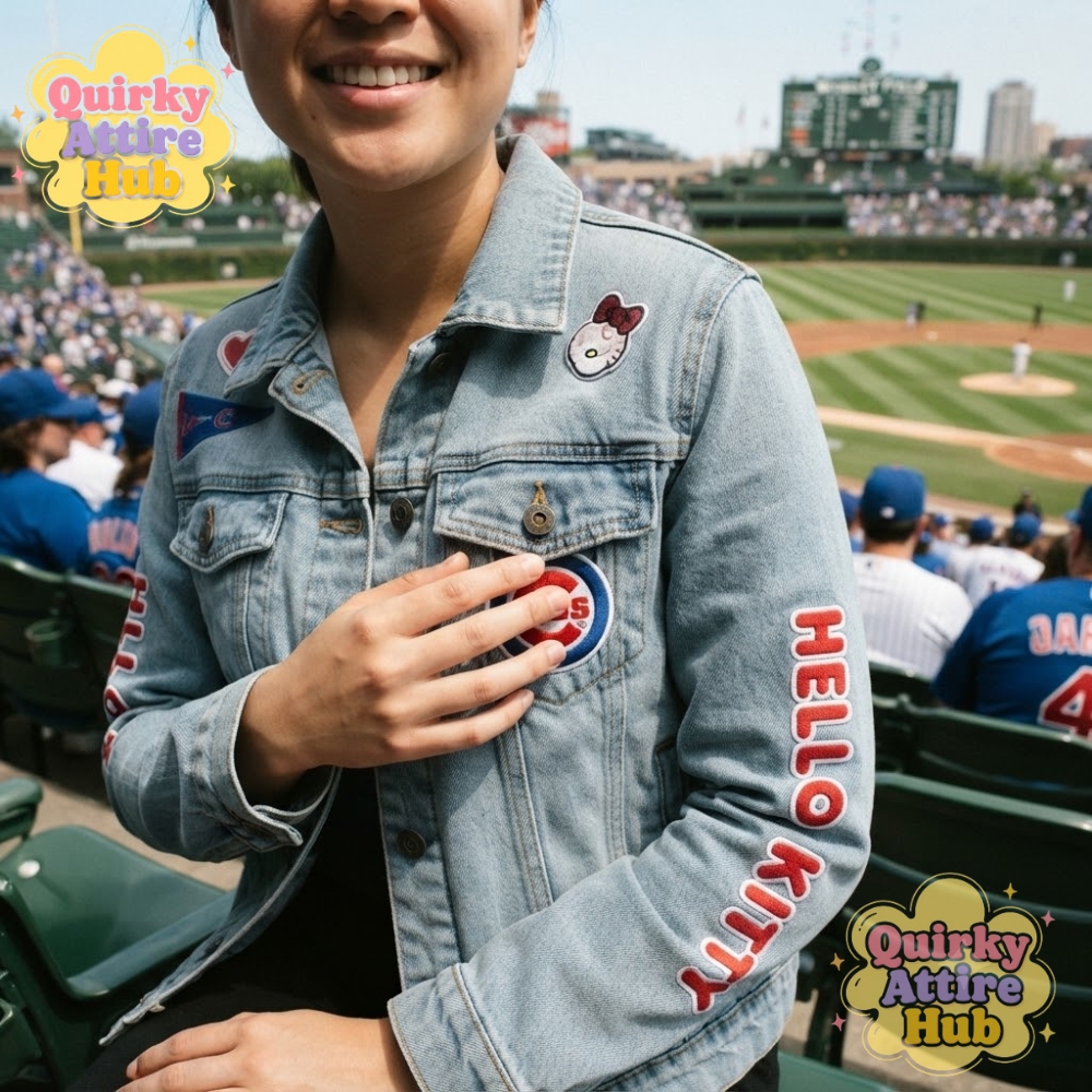 Chicago Cubs x Hello Kitty 2026 Denim Jacket Blue Baseball Jacket (11) Chicago Cubs Hello Kitty 2026 Blue Denim Baseball Jacket — image 7