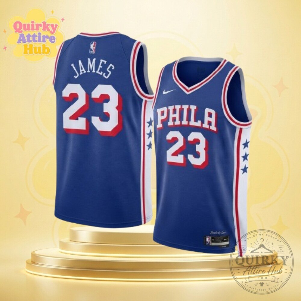 Philadelphia 76ers LeBron James #23 Nike Jersey Royal Blue Icon Edition