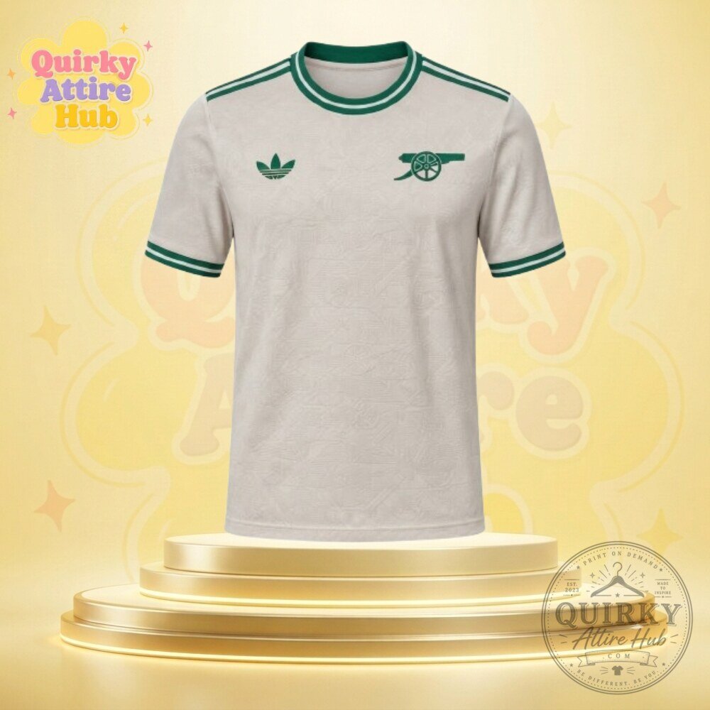 Arsenal 2027/28 Away Shirt White Green Retro Adidas Jersey