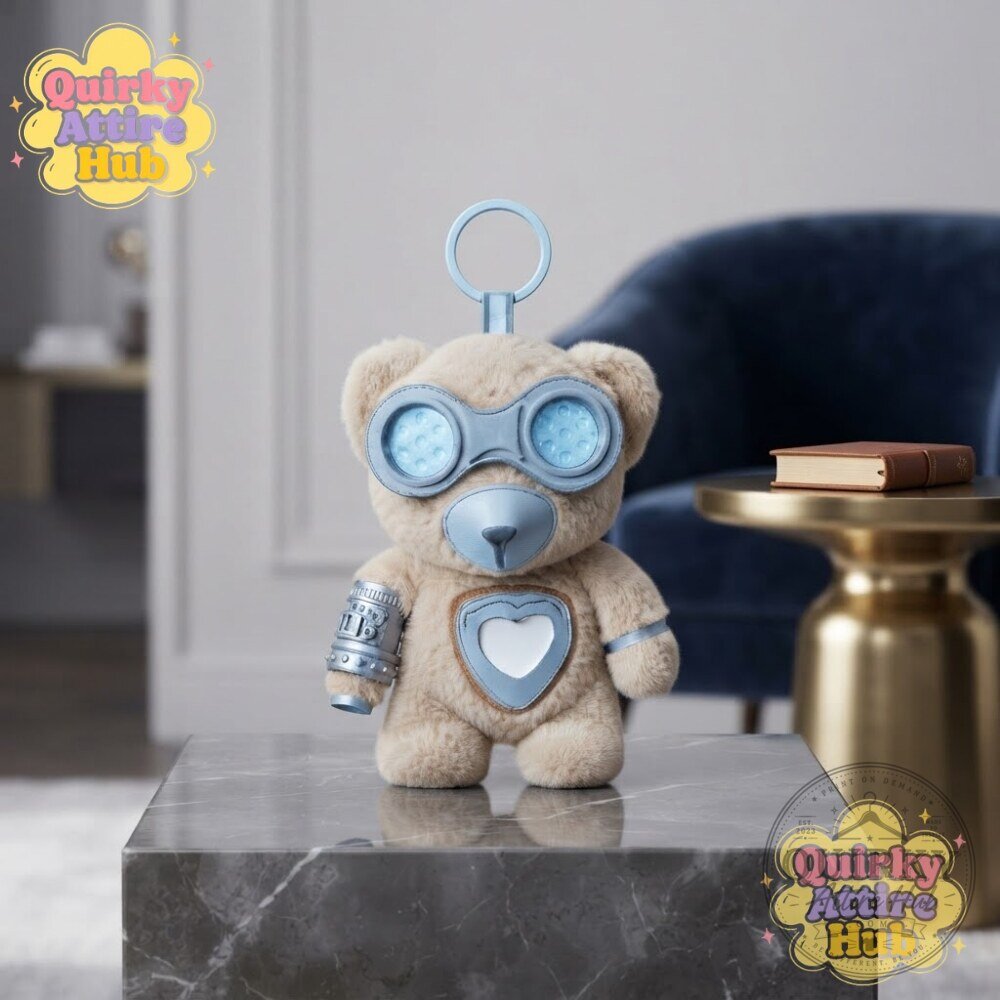 BLACKPINK Jisoo CLICK Baby Bear Plush Keychain Cyberpunk Futuristic Bear