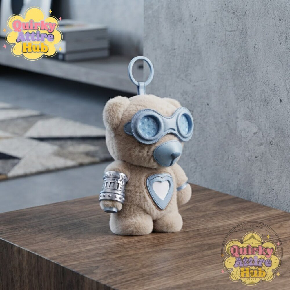 BLACKPINK Jisoo CLICK Baby Bear Plush Keychain Cyberpunk Futuristic Bear