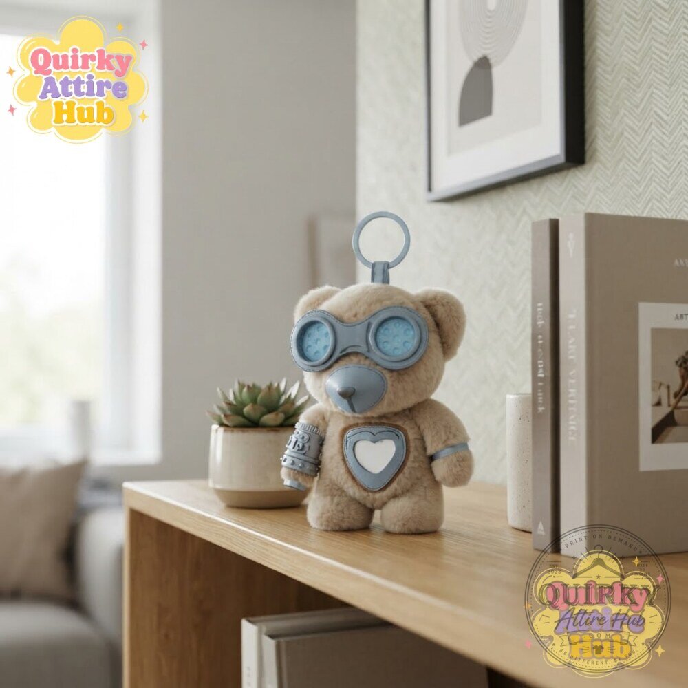 BLACKPINK Jisoo CLICK Baby Bear Plush Keychain Cyberpunk Futuristic Bear