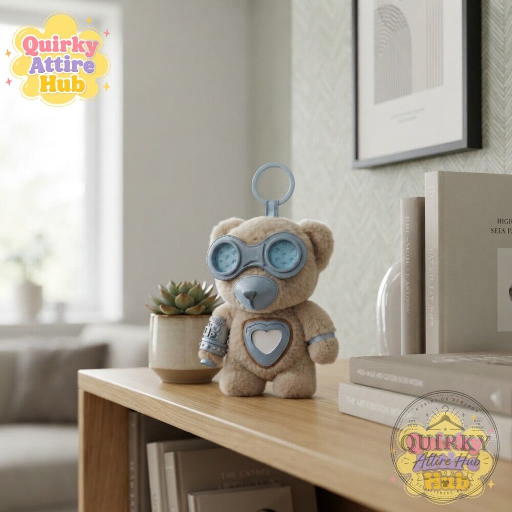 BLACKPINK Jisoo CLICK Baby Bear Plush Keychain Cyberpunk Futuristic Bear