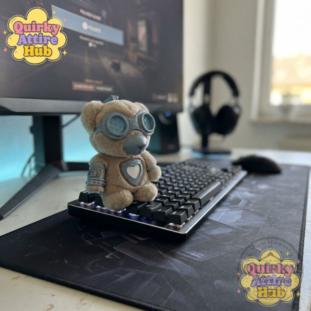 BLACKPINK Jisoo CLICK Baby Bear Plush Keychain Cyberpunk Futuristic Bear