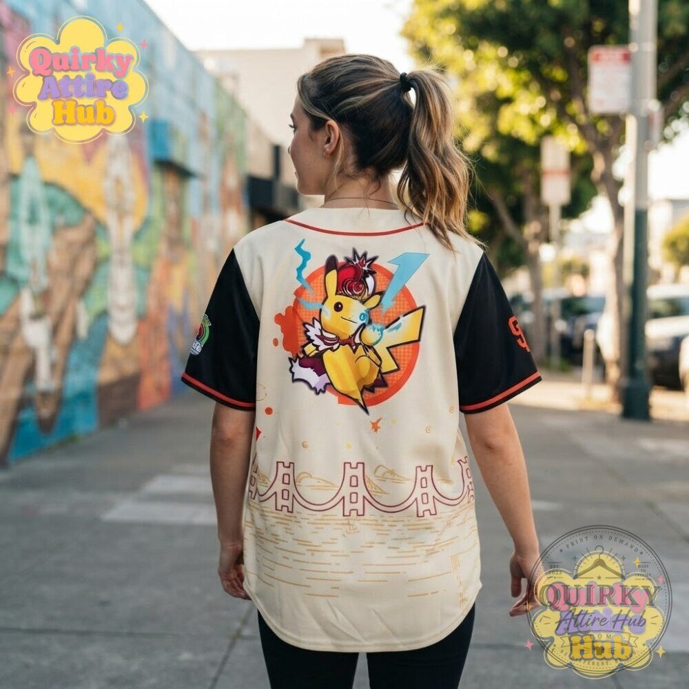 "Buy San Francisco Giants x Pokemon Pikachu Jersey: Limited Edition" 6 San Francisco Giants Pokemon Worlds Night Pikachu Jersey