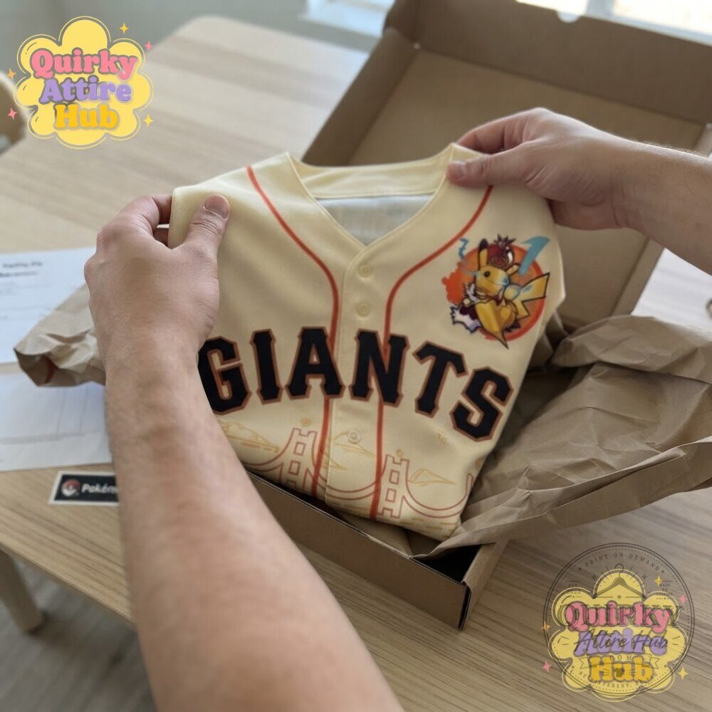 "Buy San Francisco Giants x Pokemon Pikachu Jersey: Limited Edition" 4 San Francisco Giants Pokemon Worlds Night Pikachu Jersey