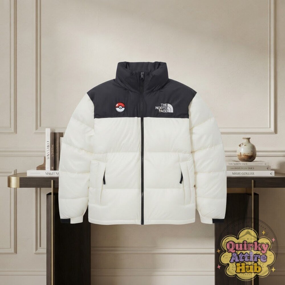 Pokemon x The North Face Lugia Nuptse 700 Puffer Jacket Custom Embroidered Lugia Nuptse 700 Puffer Jacket - Pokemon x The North Face Embroidered – image 2 of 11