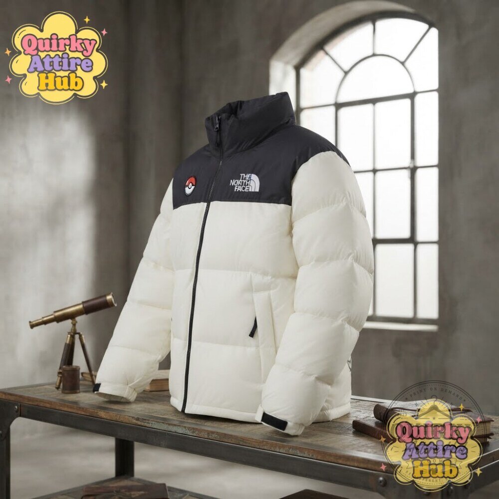 Pokemon x The North Face Lugia Nuptse 700 Puffer Jacket Custom Embroidered Lugia Nuptse 700 Puffer Jacket - Pokemon x The North Face Embroidered – image 3 of 11
