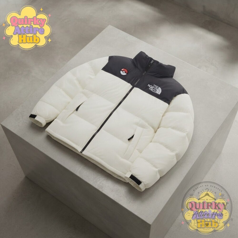 Pokemon x The North Face Lugia Nuptse 700 Puffer Jacket Custom Embroidered Lugia Nuptse 700 Puffer Jacket - Pokemon x The North Face Embroidered – image 4 of 11