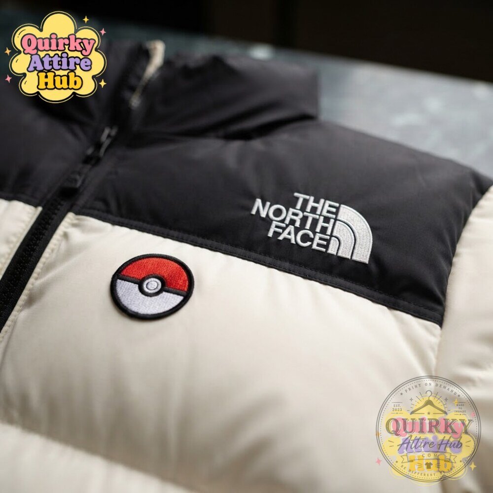Pokemon x The North Face Lugia Nuptse 700 Puffer Jacket Custom Embroidered Lugia Nuptse 700 Puffer Jacket - Pokemon x The North Face Embroidered – image 6 of 11