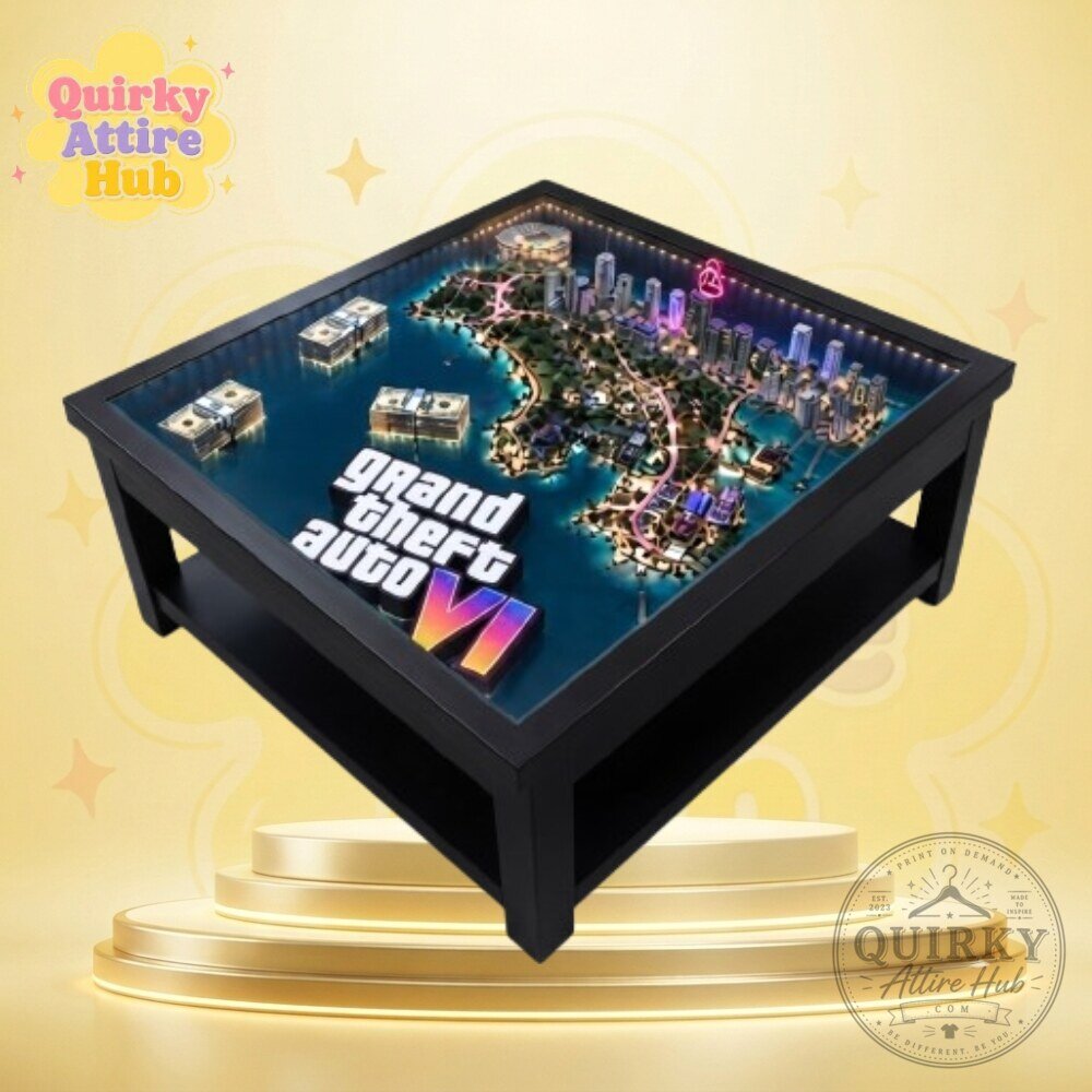 "Illuminate Your Space with the GTA 6 Vice City 3D Table" 15 Grand Theft Auto VI GTA 6 Vice City Map Coffee Table Lighted 3D Gaming Table