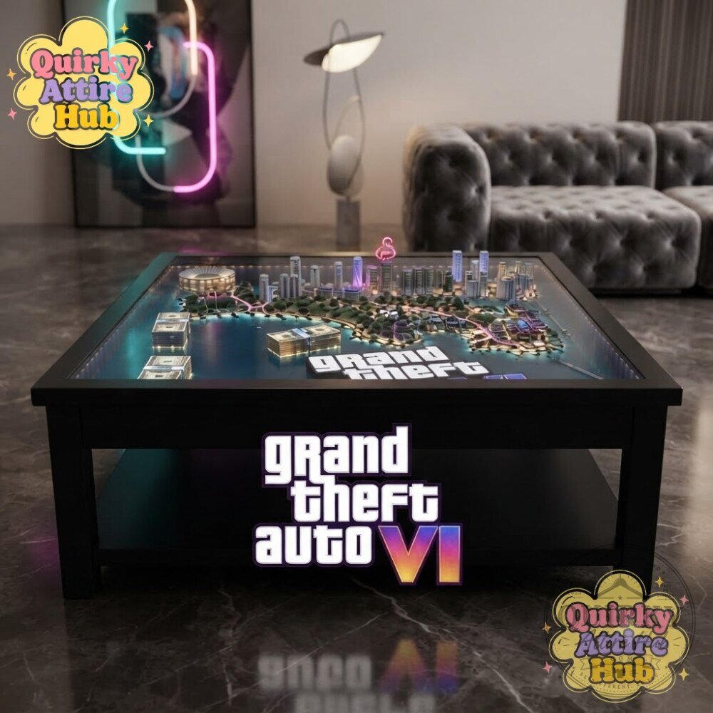 Grand Theft Auto VI GTA 6 Vice City Map Coffee Table Lighted 3D Gaming Table GTA 6 Vice City Map Lighted 3D Gaming Coffee Table – image 2 of 7