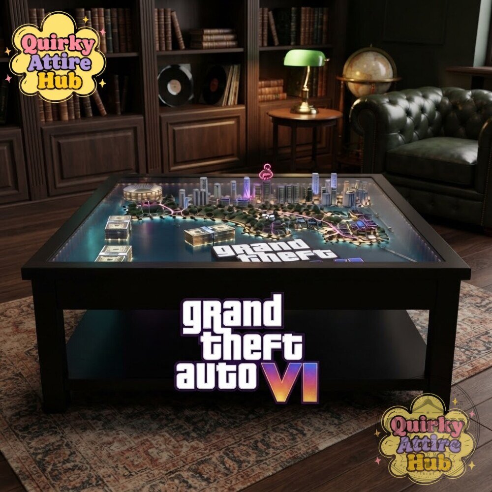 Grand Theft Auto VI GTA 6 Vice City Map Coffee Table Lighted 3D Gaming Table GTA 6 Vice City Map Lighted 3D Gaming Coffee Table – image 3 of 7