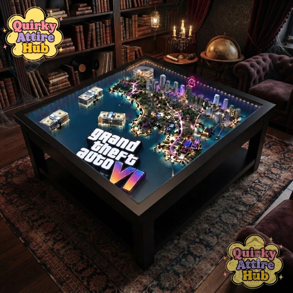 Grand Theft Auto VI GTA 6 Vice City Map Coffee Table Lighted 3D Gaming Table GTA 6 Vice City Map Lighted 3D Gaming Coffee Table – image 6 of 7