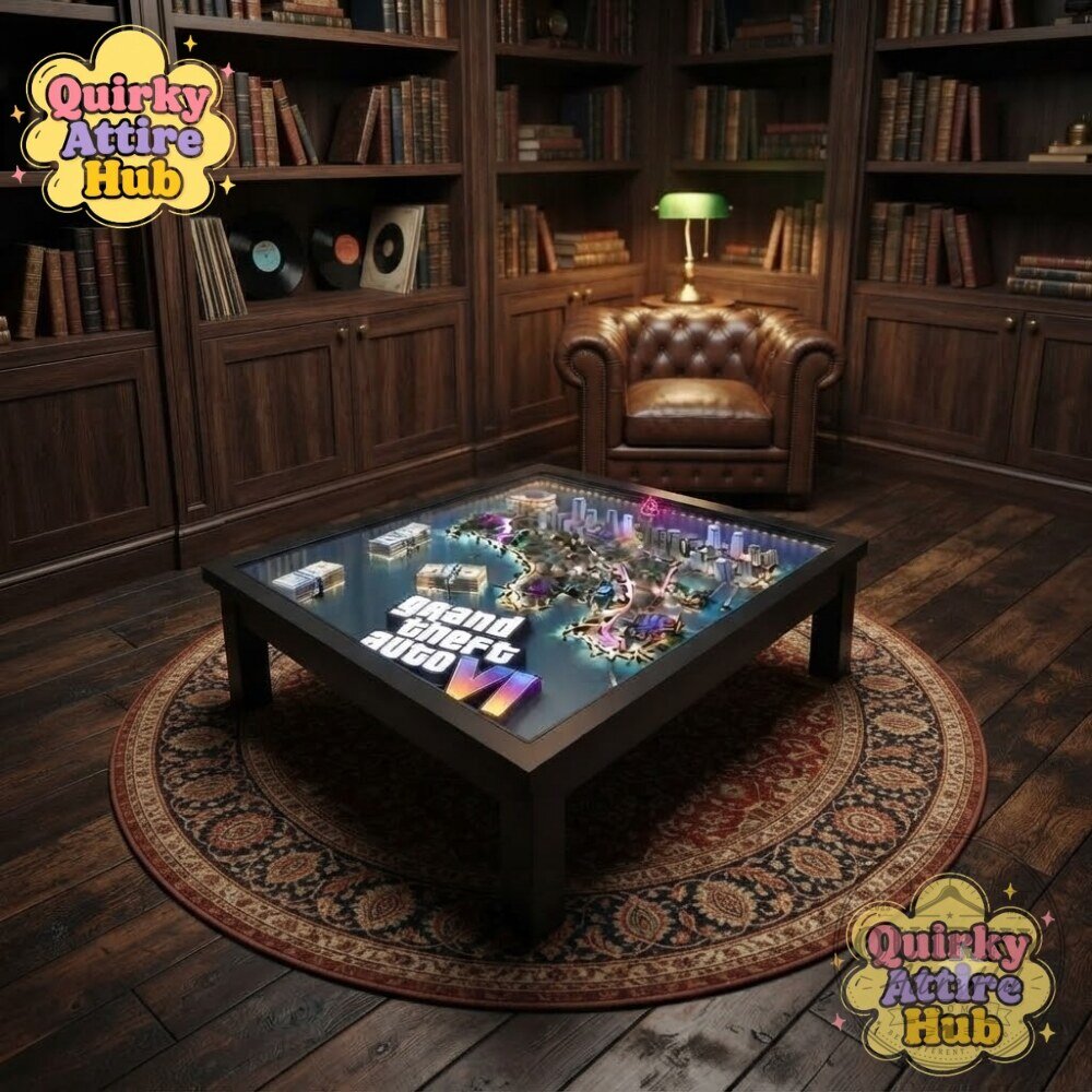 Grand Theft Auto VI GTA 6 Vice City Map Coffee Table Lighted 3D Gaming Table GTA 6 Vice City Map Lighted 3D Gaming Coffee Table – image 7 of 7