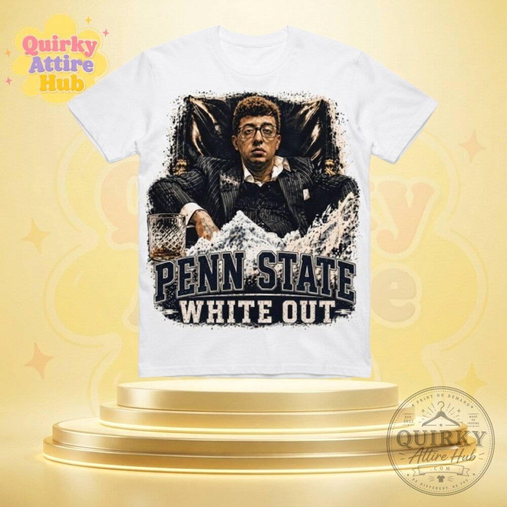 "Get Game Ready: Pablo Pledgescobar Penn State White Out Tee" 9 Pablo Pledgescobar T-Shirt Penn State White Out Graphic Tee