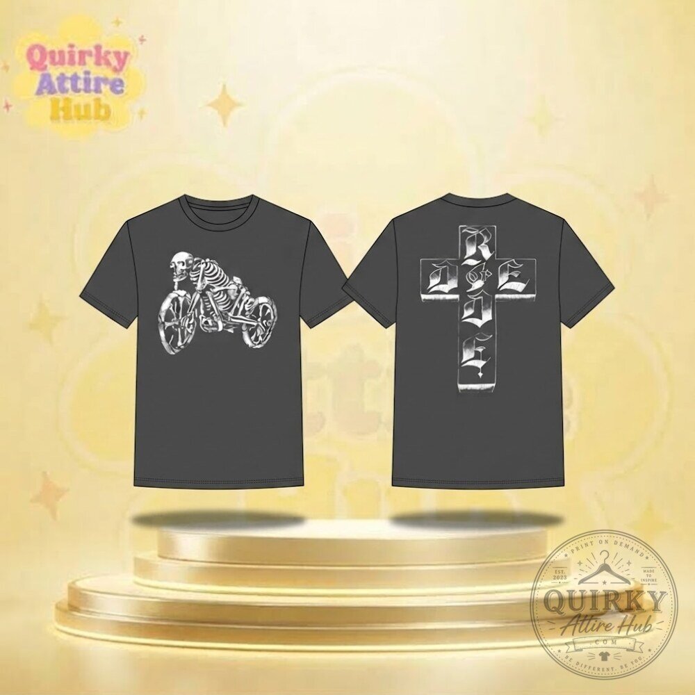"Discover GTA Online Skeleton Bicycle Graphic Tee: Dark Gray T-Shirt" 19 GTA Online Skeleton Bicycle Graphic Tee Dark Gray T-Shirt