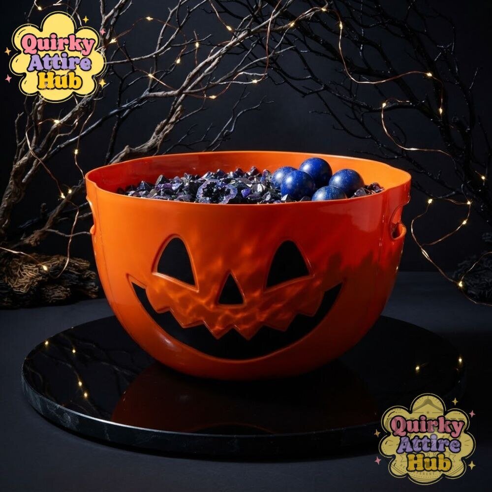 Pink & Blue Halloween Boo Basket Pumpkin Candy Bowl 22 Pink & Blue Halloween Boo Basket Pumpkin Candy Bowl