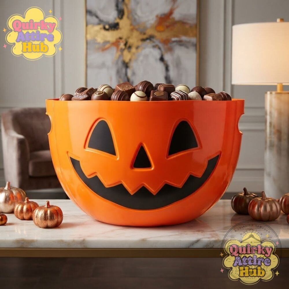 Pink & Blue Halloween Boo Basket Pumpkin Candy Bowl 24 Pink & Blue Halloween Boo Basket Pumpkin Candy Bowl