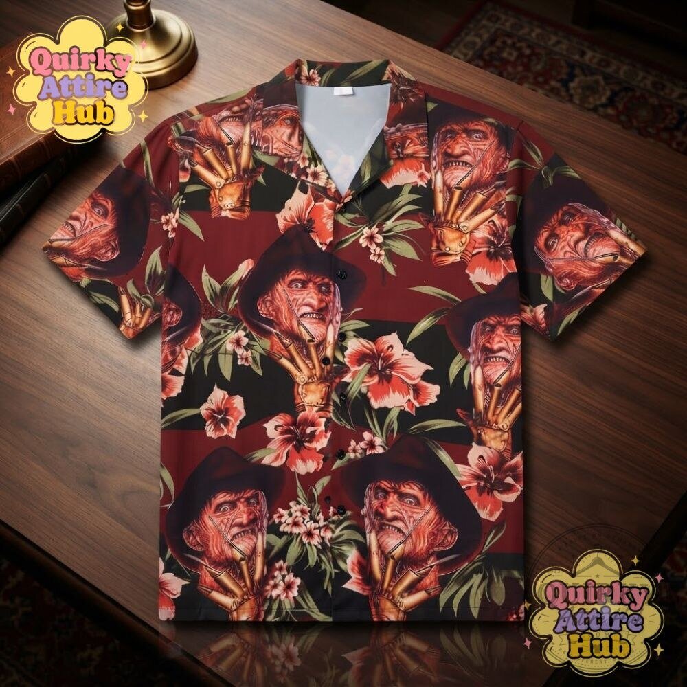 Freddy Krueger Hawaiian Shirt A Nightmare on Elm Street Horror Button-Up 16 Freddy Krueger Hawaiian Shirt A Nightmare on Elm Street Horror Button-Up