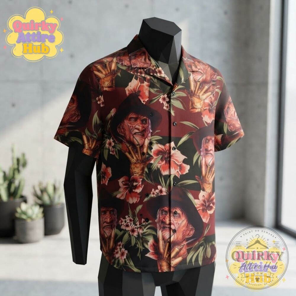Freddy Krueger Hawaiian Shirt A Nightmare on Elm Street Horror Button-Up 17 Freddy Krueger Hawaiian Shirt A Nightmare on Elm Street Horror Button-Up
