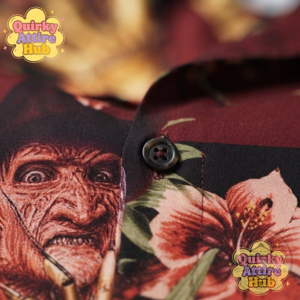Freddy Krueger Hawaiian Shirt A Nightmare on Elm Street Horror Button-Up 20 Freddy Krueger Hawaiian Shirt A Nightmare on Elm Street Horror Button-Up