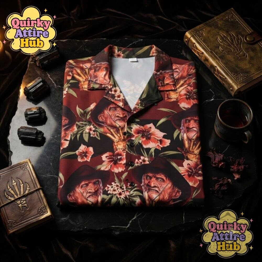 Freddy Krueger Hawaiian Shirt A Nightmare on Elm Street Horror Button-Up 21 Freddy Krueger Hawaiian Shirt A Nightmare on Elm Street Horror Button-Up