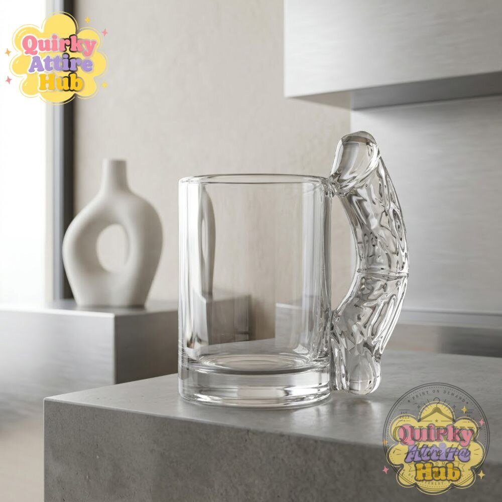 Funny Novelty Penis Handle Glass Mug Naughty Coffee & Beer Cup Naughty Penis Handle Glass Mug for Coffee & Beer – image 4 of 6