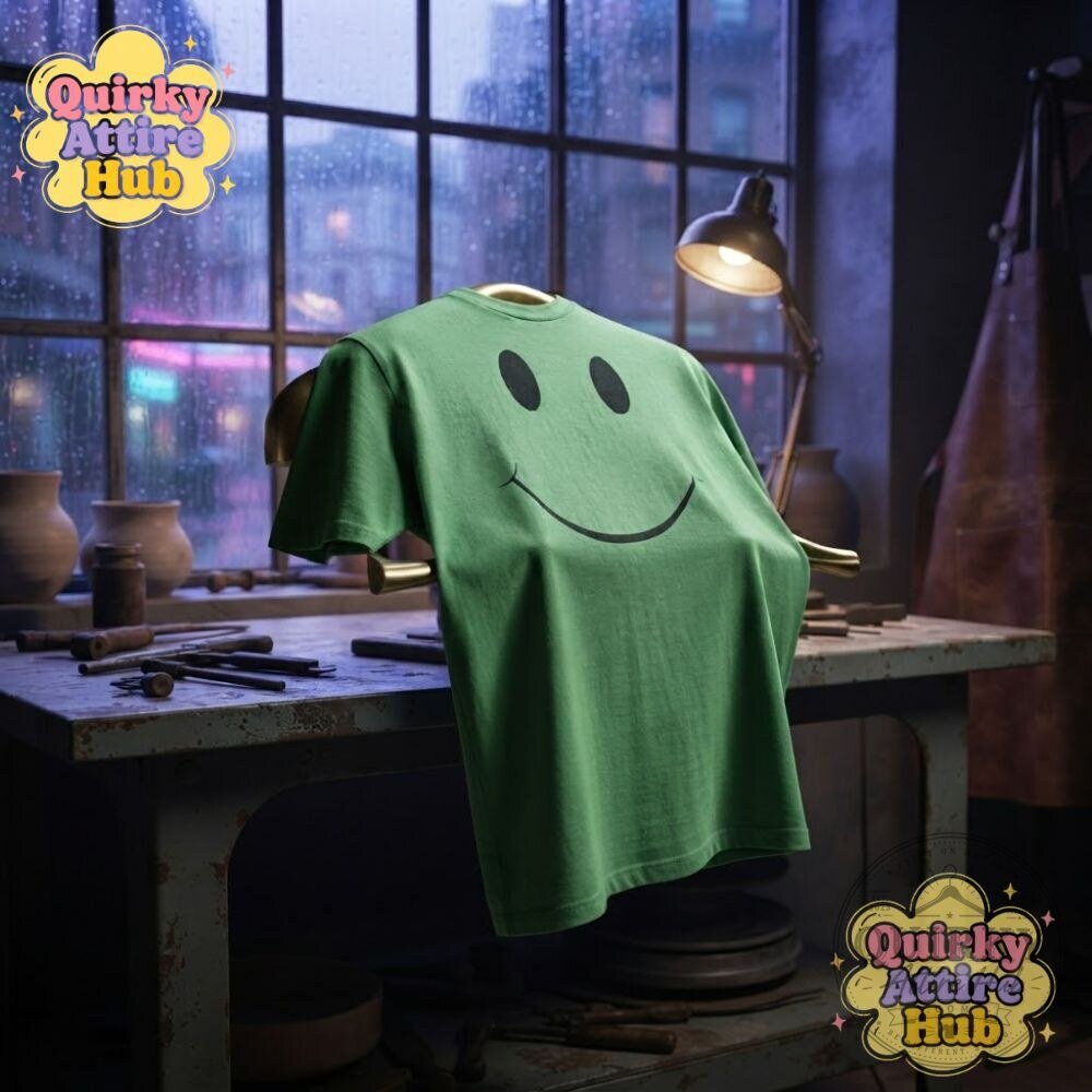 WWE Green Shirt Guy Smiley Face T-Shirt Front Row Superfan Tee 12 WWE Green Shirt Guy Smiley Face T-Shirt Front Row Superfan Tee