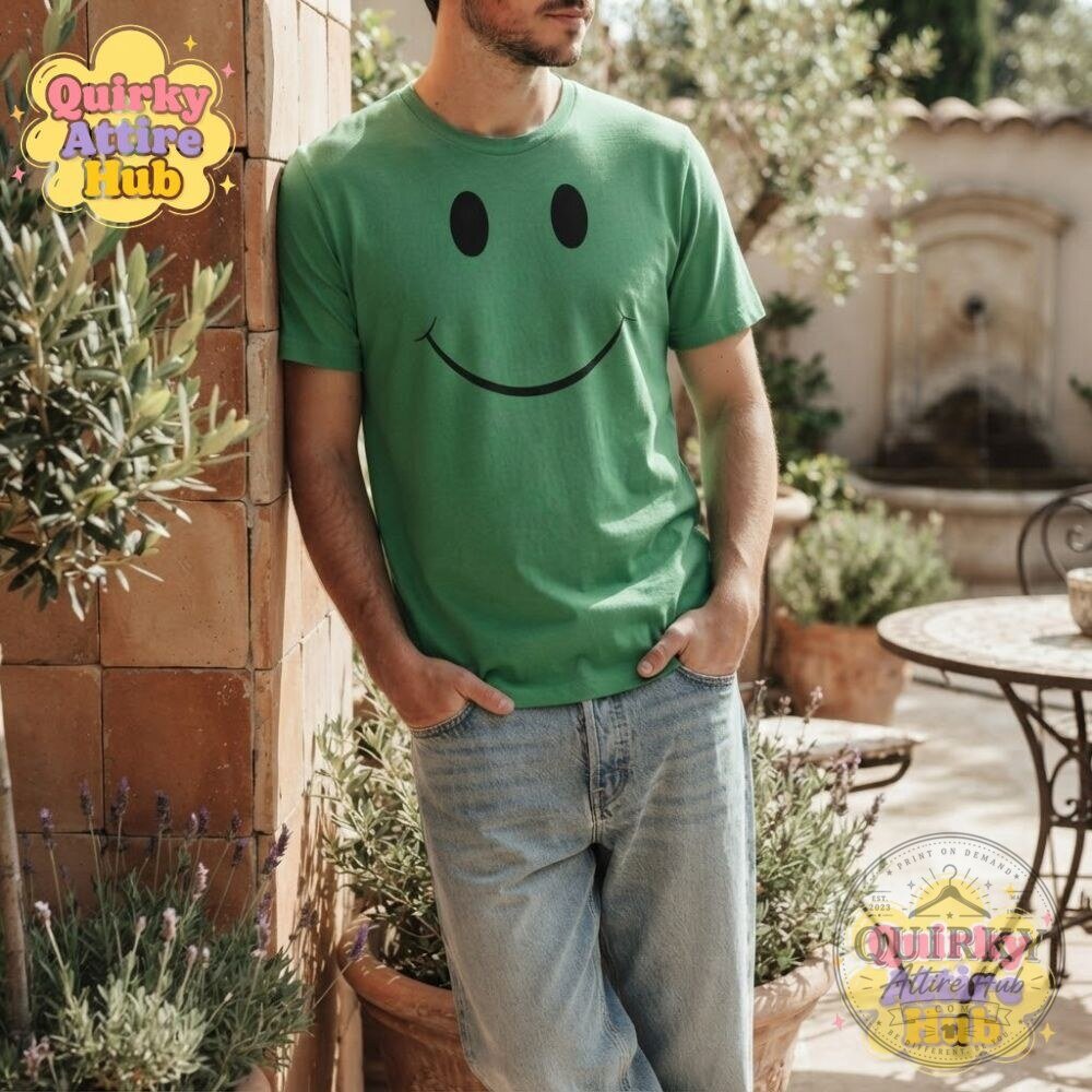 WWE Green Shirt Guy Smiley Face T-Shirt Front Row Superfan Tee 16 WWE Green Shirt Guy Smiley Face T-Shirt Front Row Superfan Tee