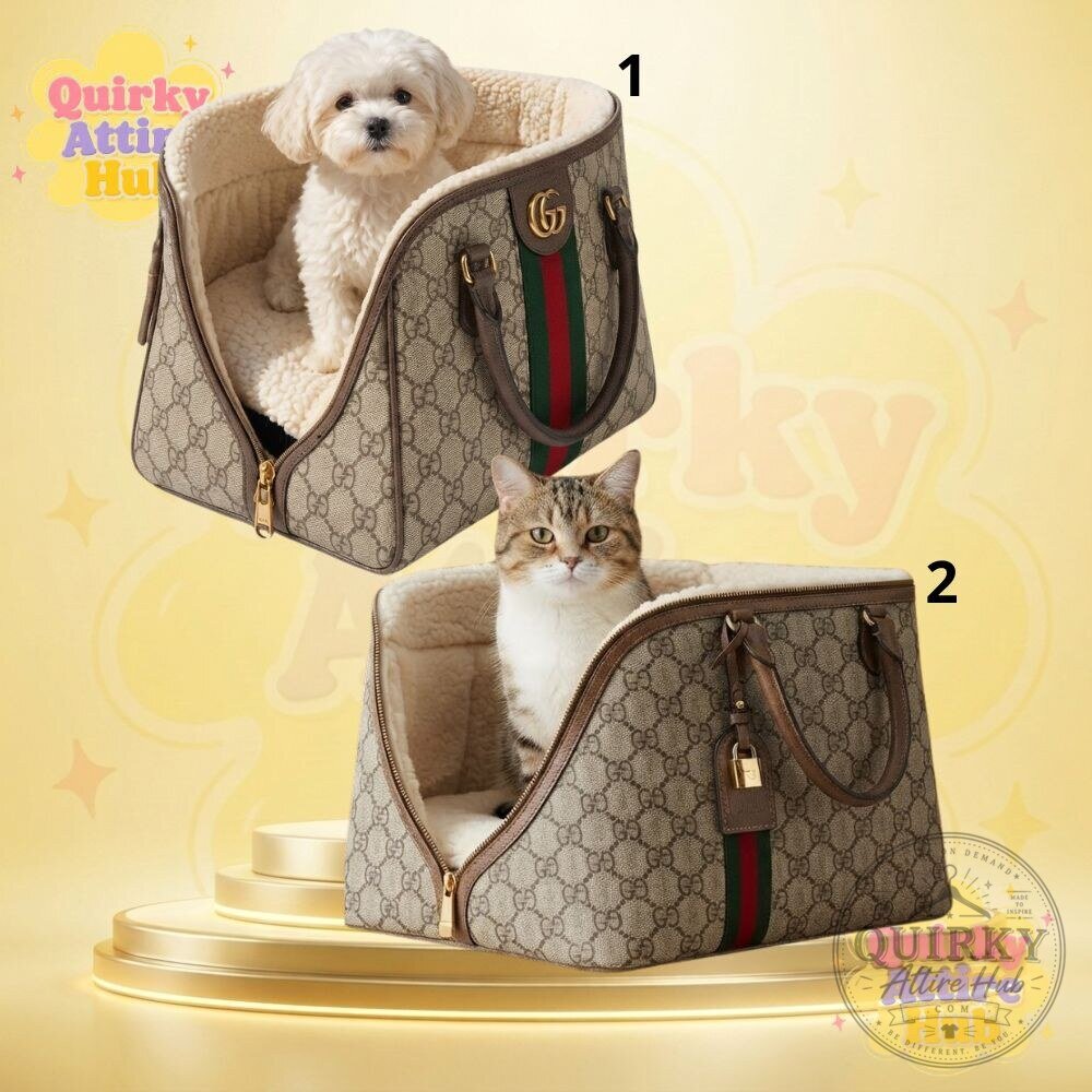 Gucci GG Monogram Bag-Style Pet Bed Green Red Web Dog & Cat Bed