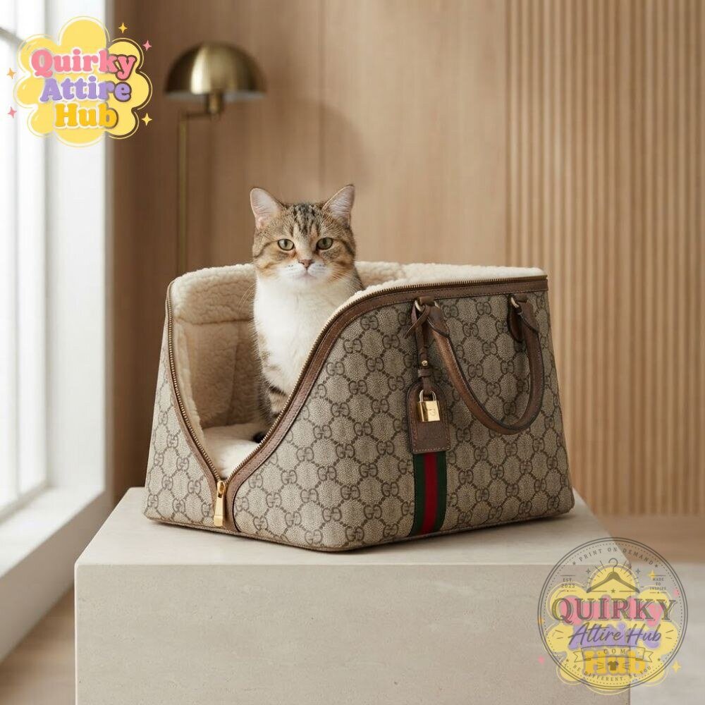 "Luxury Gucci GG Monogram Pet Bed: Stylish Comfort for Dogs & Cats" 5 Gucci GG Monogram Bag-Style Pet Bed Green Red Web Dog & Cat Bed