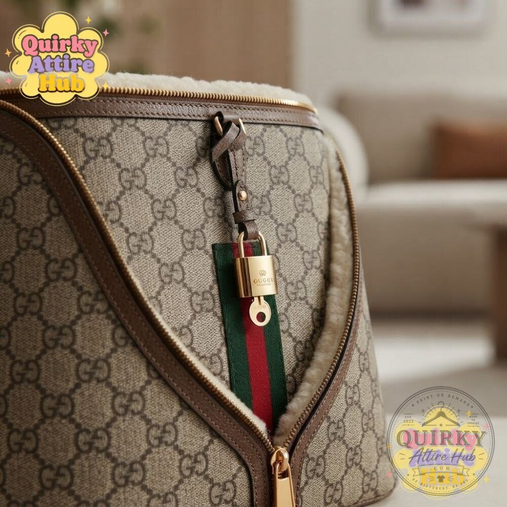 "Luxury Gucci GG Monogram Pet Bed: Stylish Comfort for Dogs & Cats" 10 Gucci GG Monogram Bag-Style Pet Bed Green Red Web Dog & Cat Bed