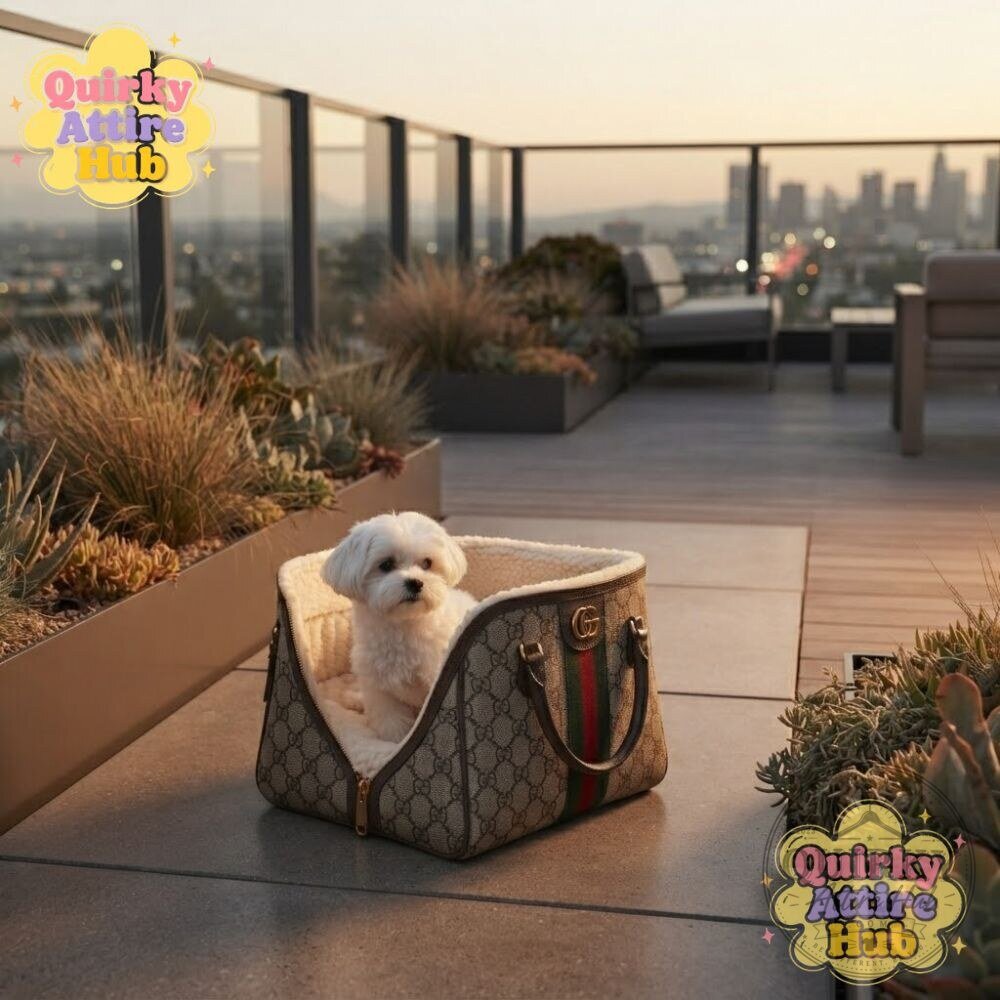 "Luxury Gucci GG Monogram Pet Bed: Stylish Comfort for Dogs & Cats" 12 Gucci GG Monogram Bag-Style Pet Bed Green Red Web Dog & Cat Bed