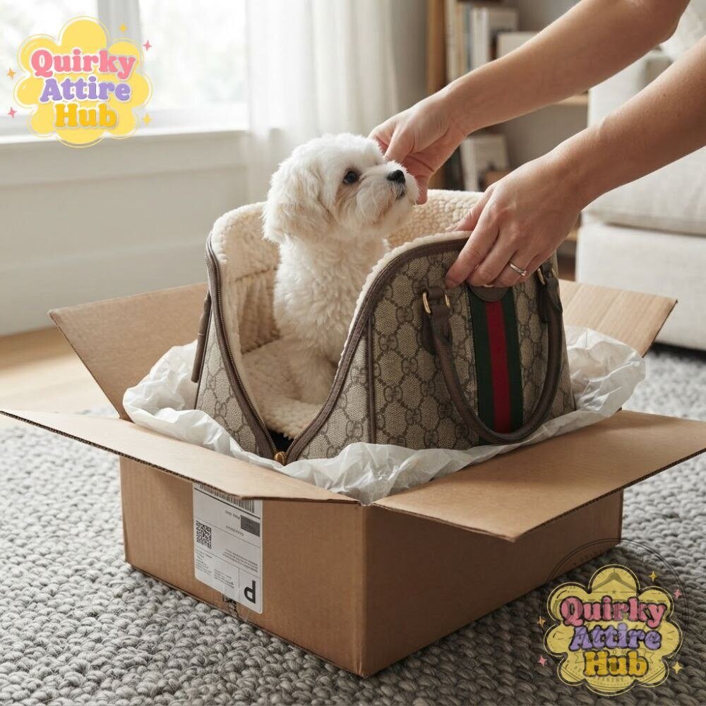 "Luxury Gucci GG Monogram Pet Bed: Stylish Comfort for Dogs & Cats" 3 Gucci GG Monogram Bag-Style Pet Bed Green Red Web Dog & Cat Bed