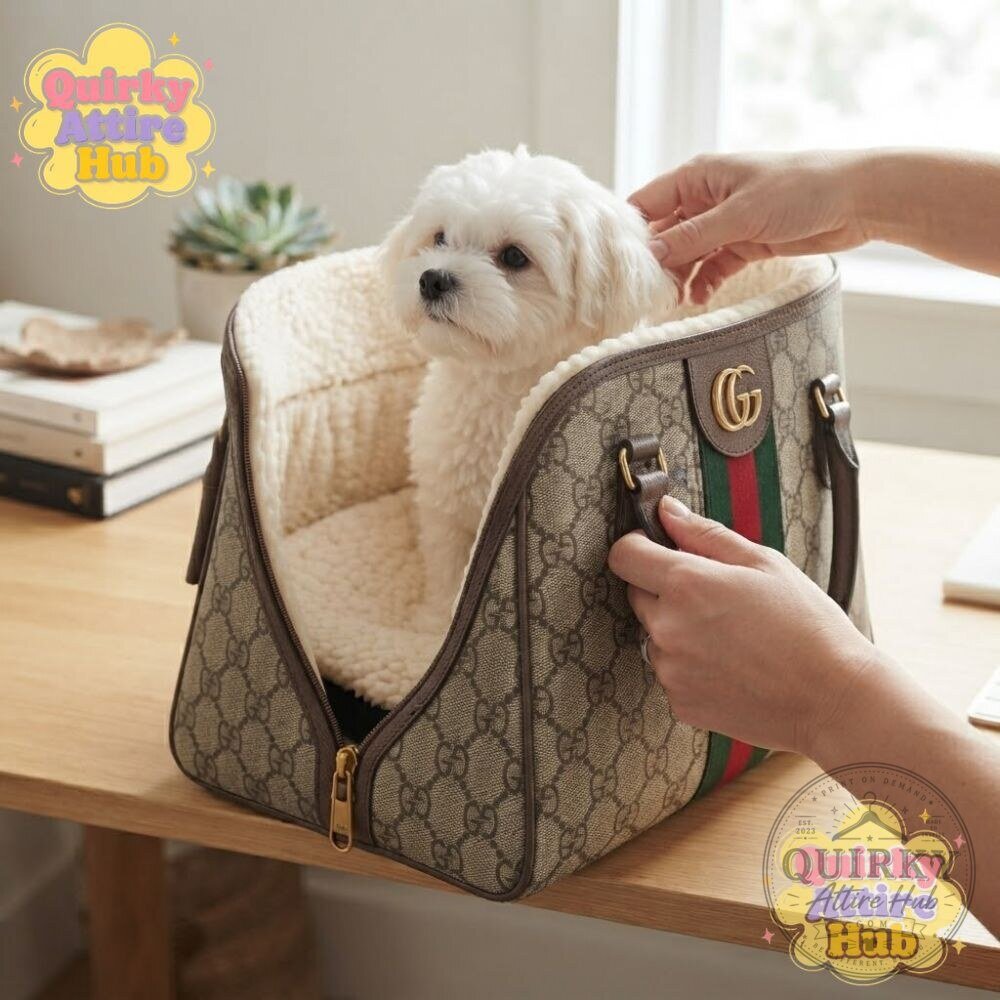 "Luxury Gucci GG Monogram Pet Bed: Stylish Comfort for Dogs & Cats" 4 Gucci GG Monogram Bag-Style Pet Bed Green Red Web Dog & Cat Bed
