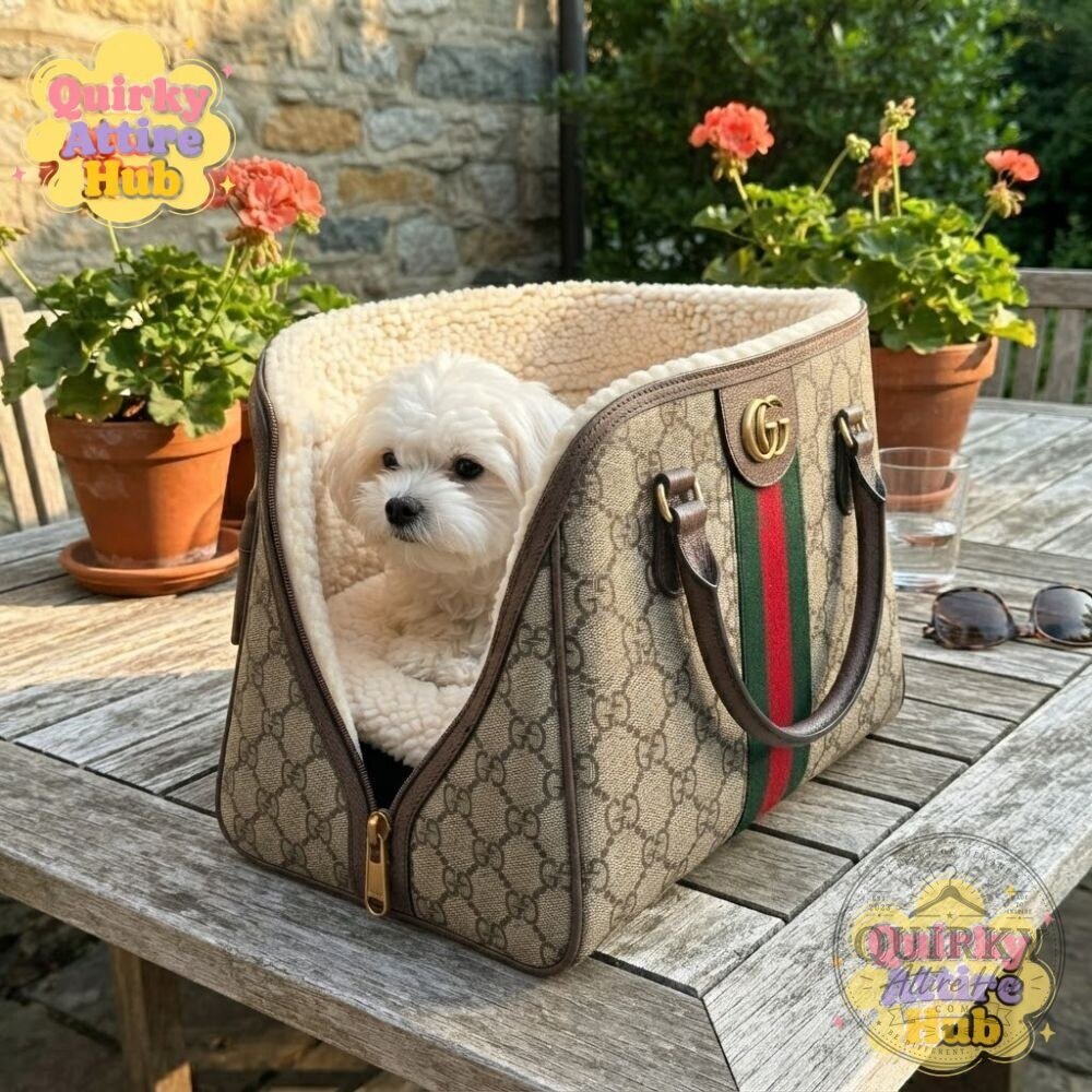 "Luxury Gucci GG Monogram Pet Bed: Stylish Comfort for Dogs & Cats" 7 Gucci GG Monogram Bag-Style Pet Bed Green Red Web Dog & Cat Bed