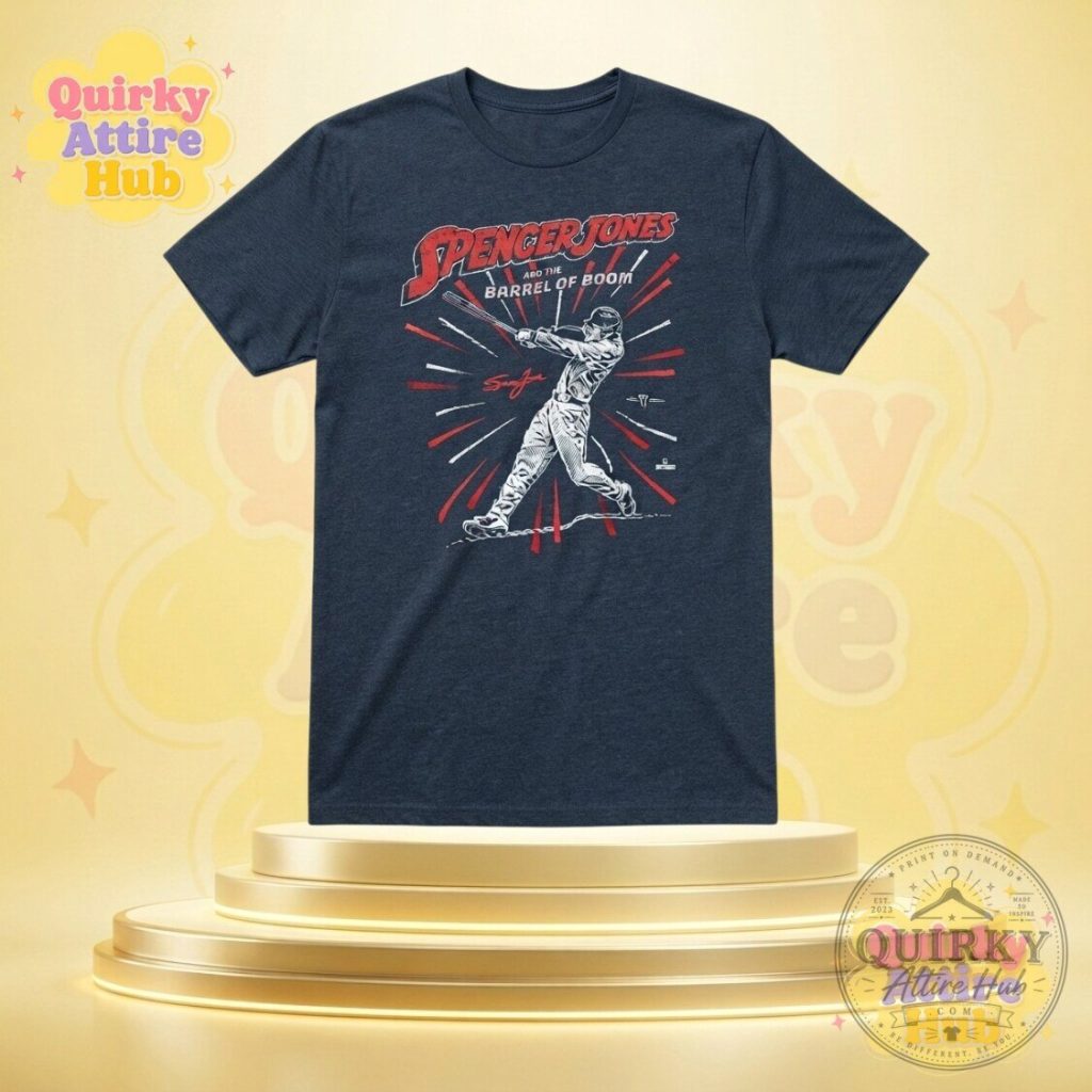 Spencer Jones and the Barrel of Boom T-Shirt Midnight Navy Baseball Graphic Tee